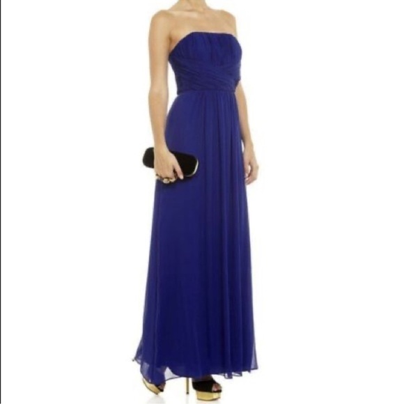 Ted Baker Silk Strapless Maxi Gown Womens Blue 0 - Picture 2 of 9